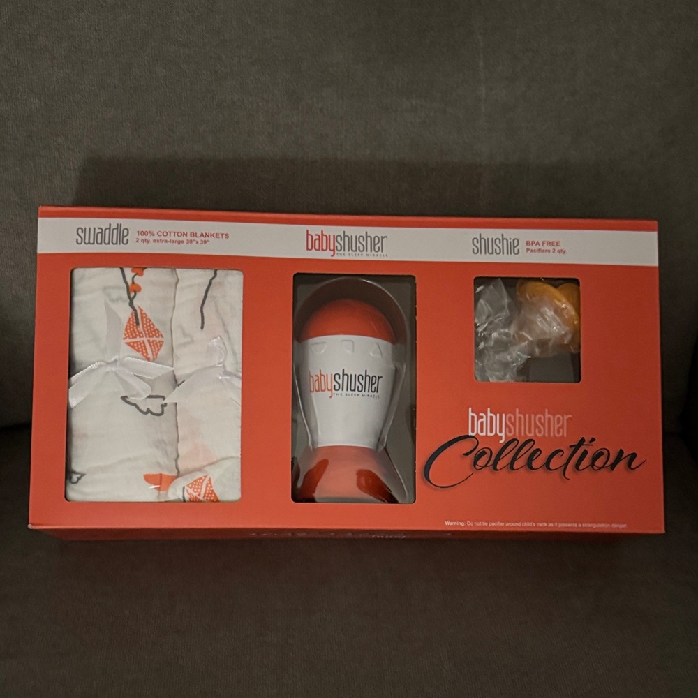 Baby Shusher Swaddle and Shusher Set - White and Orange